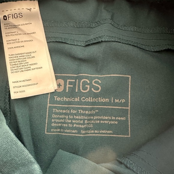 FIGS High Waist Waisted Petite Sumaiya Slim Caribbean Blue CRB Like New - Picture 4 of 8